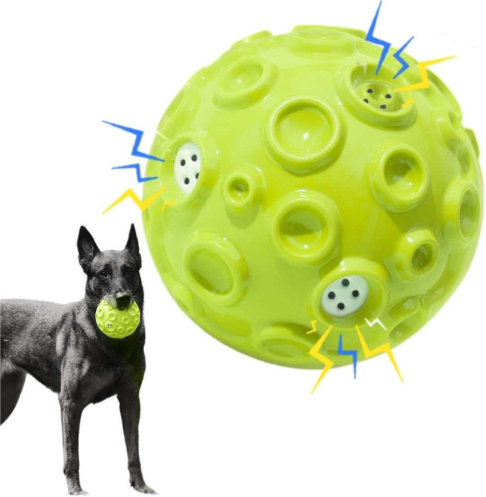 Durable Squeaky Dog Ball Toy Chew Interactive Anxiety Relief Toy