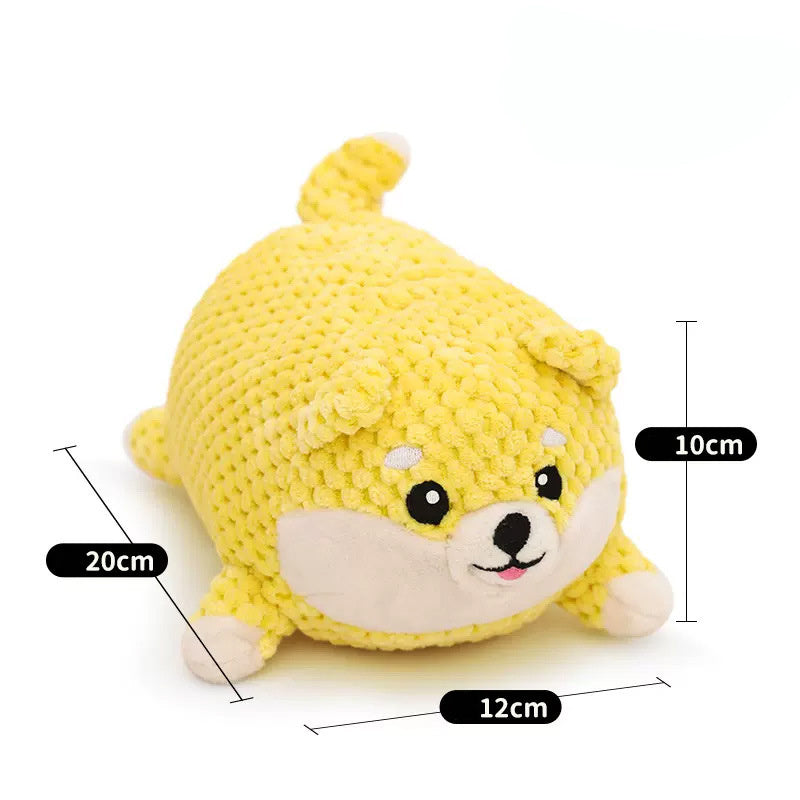 Calming Plush Dog Toy Squeaky Chew Pillow for Puppies