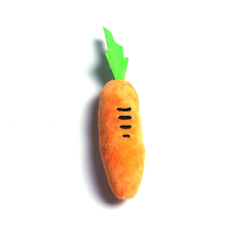 Pet Plush Chew Toy Carrot Squeaky Molar Dog Cat Toy