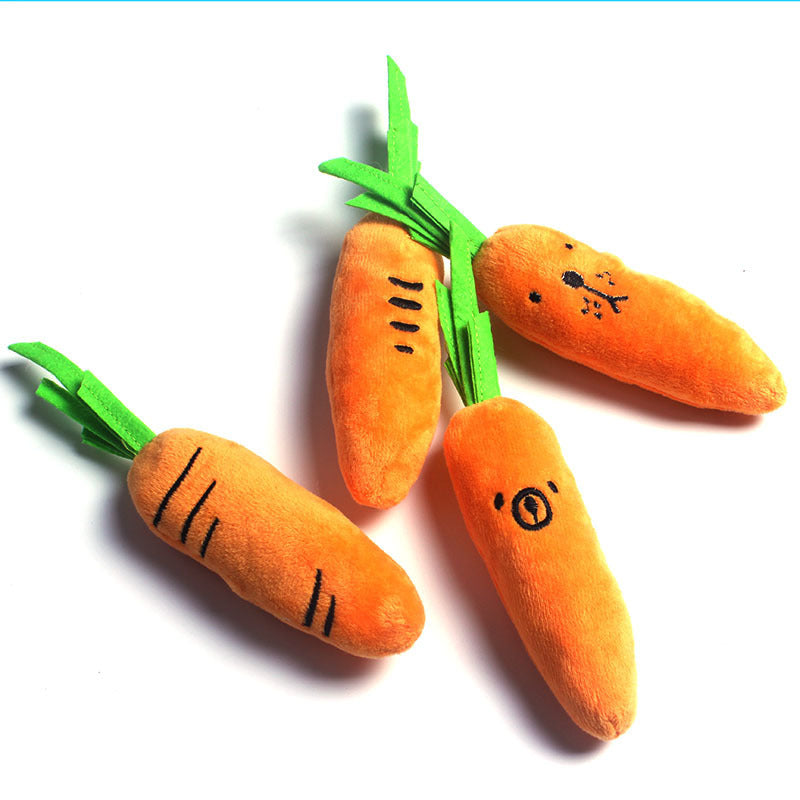 Pet Plush Chew Toy Carrot Squeaky Molar Dog Cat Toy