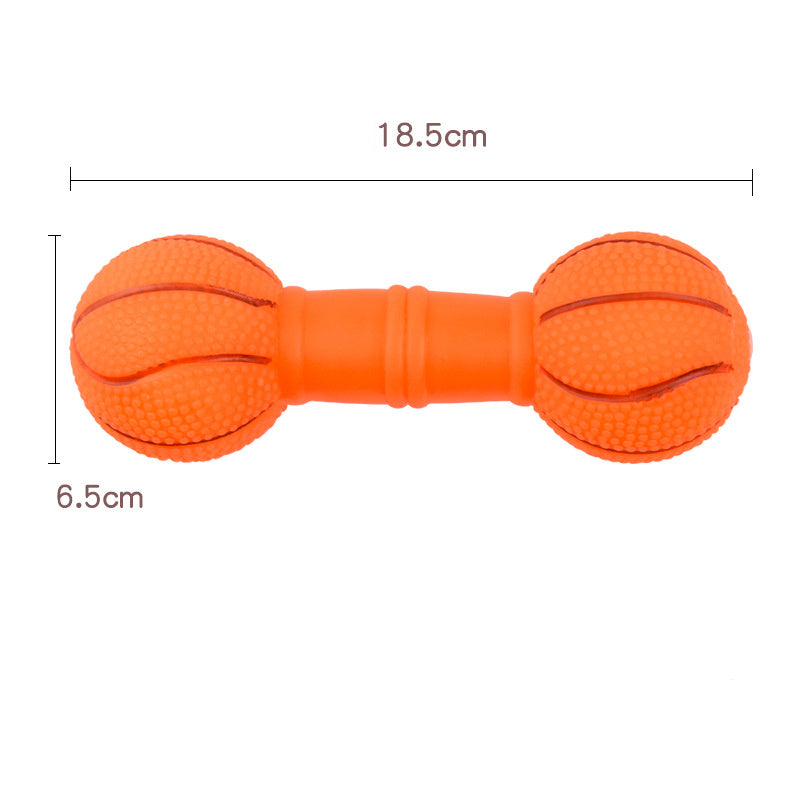 Durable Football Dumbbell Squeaky Dog Toy Chew Training Fun