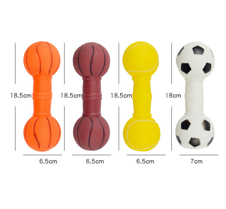 Durable Football Dumbbell Squeaky Dog Toy Chew Training Fun