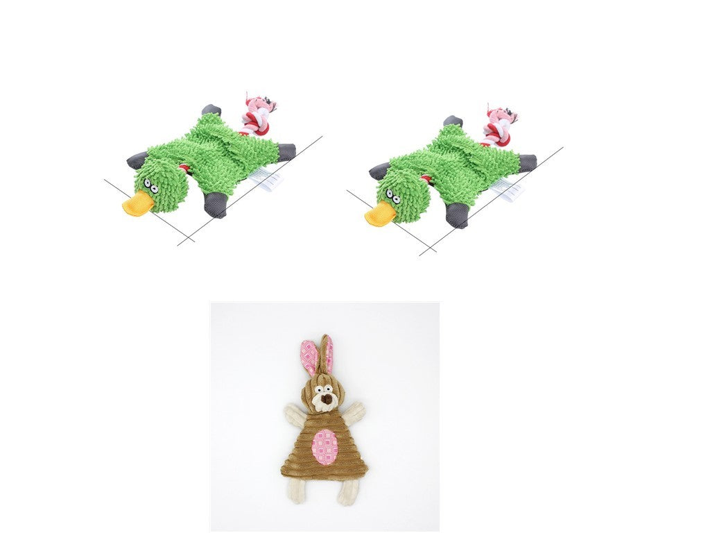 Donkey-Shaped Corduroy Dog Toy Chew Squeaky Plush Puppy Toy