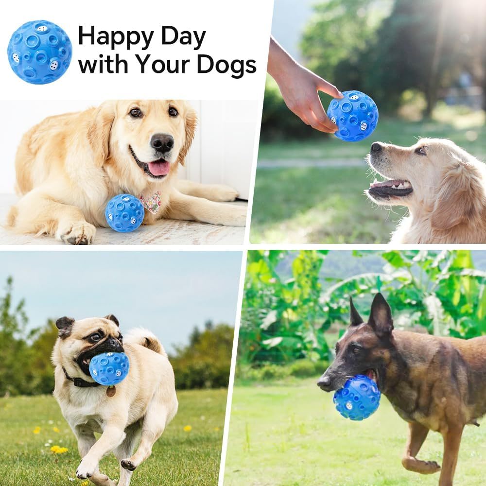Durable Squeaky Dog Ball Toy Chew Interactive Anxiety Relief Toy