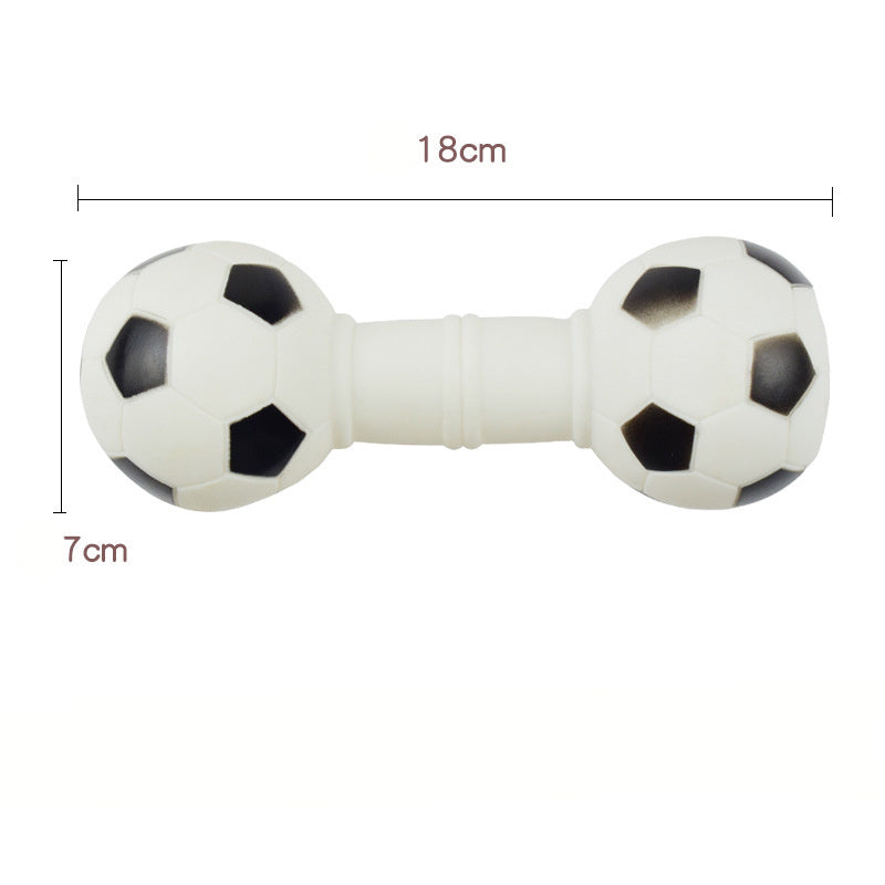 Durable Football Dumbbell Squeaky Dog Toy Chew Training Fun