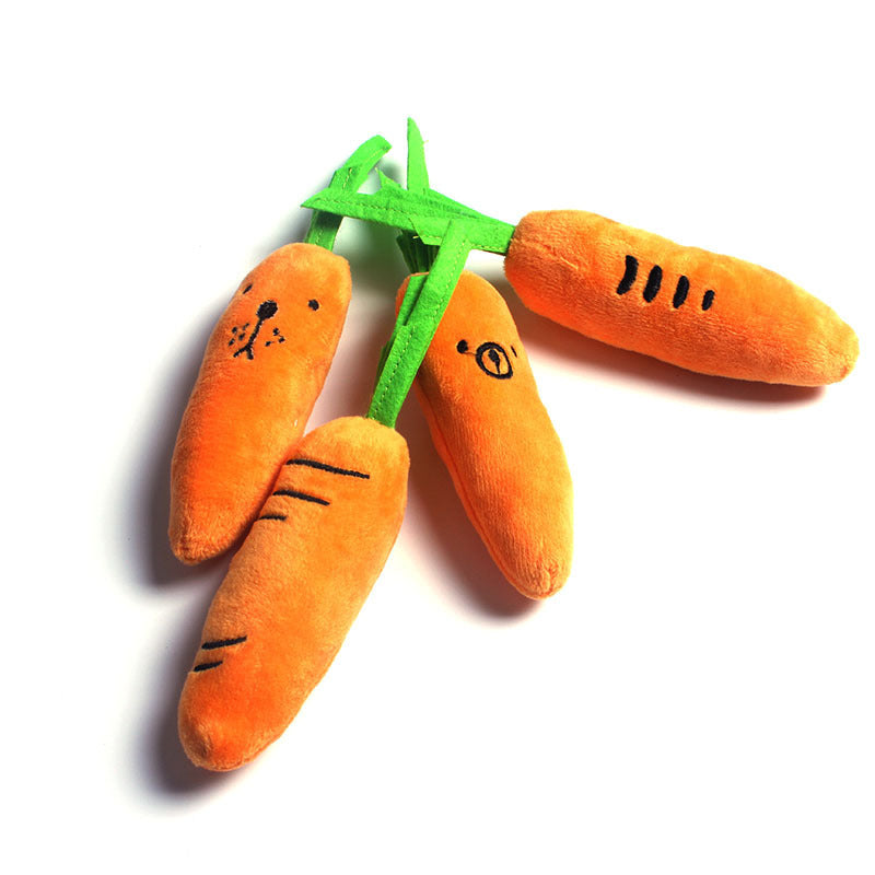 Pet Plush Chew Toy Carrot Squeaky Molar Dog Cat Toy
