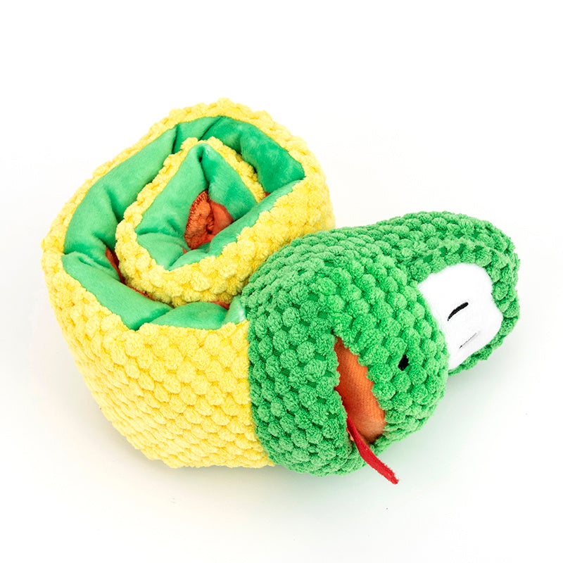 Snake Snuffle Dog Toy Squeaky Puzzle Chew Treat Dispenser