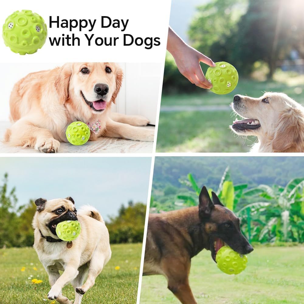 Durable Squeaky Dog Ball Toy Chew Interactive Anxiety Relief Toy