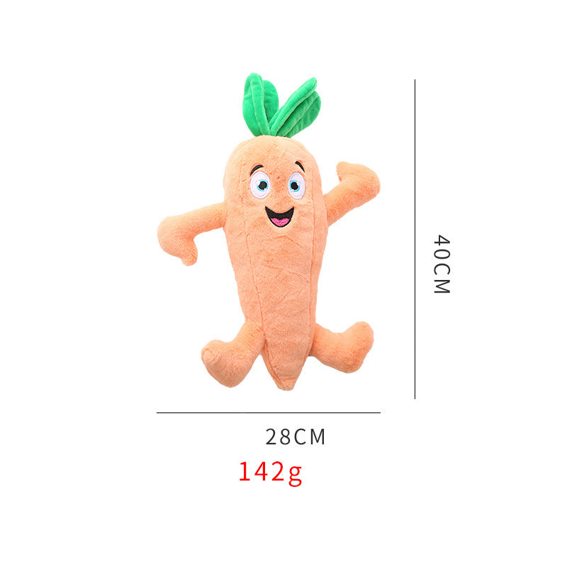 Plush Soft Dog Toy Vegetable Squeaky Chew Medium Large Pet