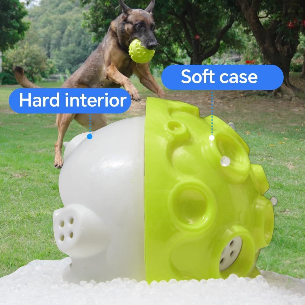 Durable Squeaky Dog Ball Toy Chew Interactive Anxiety Relief Toy