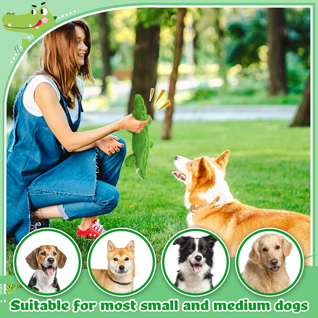 Tough Squeaky Dog Toy Durable Crinkle Interactive Chew Plush Toy