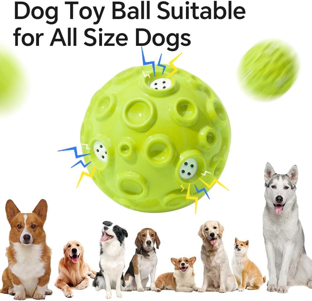 Durable Squeaky Dog Ball Toy Chew Interactive Anxiety Relief Toy